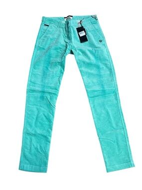 Mason Scotch Women’s Scotch & Soda Mint Green Corduroy Pants w Floral Hardware